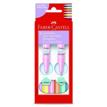 Imagem de Hidrográfica 6 cores pastel VAI E VEM Faber-Castell