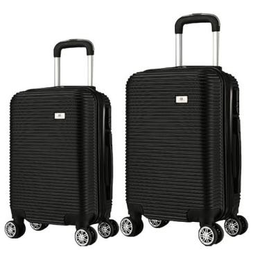 Imagem de Kit Com 2 Malas De Viagem 360º Mala De Bordo E Media Ac32 Eagle, Preto