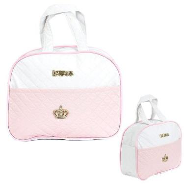 Imagem de Bolsa para Enxoval Meninas Rosa e Branco p Boneca Reborn - Love