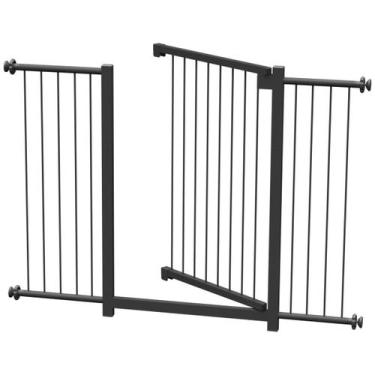Imagem de Grade Portão Pet Bebê Divisor Ambiente 103 A 108 Cm Preto - Multiforma