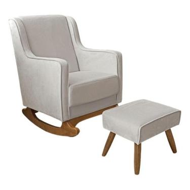 Imagem de Poltrona De Amamentação Aquila Balanço C/ Pufe Bege - Anjo de Casa, Ve