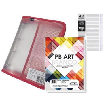 Imagem de Caderno Fichario PVC Transparente Com Bloco e 10 Divisórias - ACP, Ver
