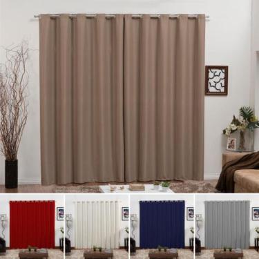 Imagem de cortina quarto percianas bleckout tecido grosso ilhós cromado corta lu