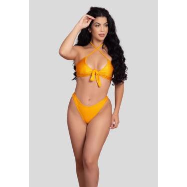 Imagem de Biquíni Cropped Amarração Sem Bojo Calcinha Asa Delta - WLS Modas, G, 