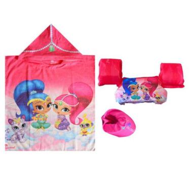 Imagem de Kit Completo para Crianças Roupão com Capuz Colete e Boia Auxiliar - S