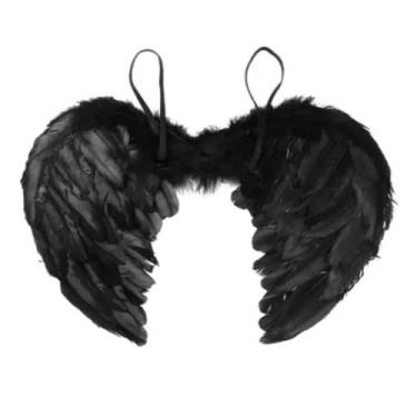 Imagem de Asa Anjo Negro Cupido Fantasia Halloween Malévola Carnaval - RPires, P