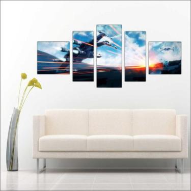 Imagem de Quadro Decorativo Star Wars Nave  Mosaico 5 Peças GG6 - Vital