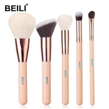 Imagem de Kit Pincéis De Maquiagem BEILI de Alta Qualidade Pó Blush Sombra 5 PÇS