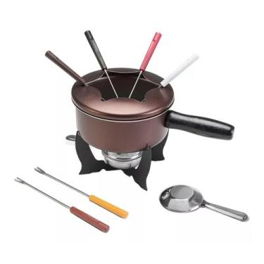 Imagem de Kit Para Fondue De 10 Peças Marrom Cobre - Brinox