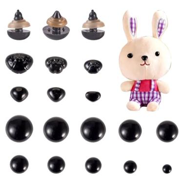Imagem de Beadthoven 260 peças 16 estilos de resina segurança olhos e narizes pretos olhos de bichinho kawaii olhos e narizes artesanais para ursinho de pelúcia amigurumi artesanato fantoche crochê pelúcia