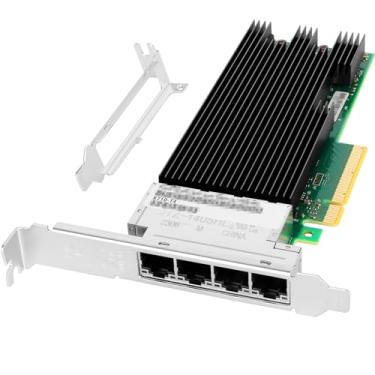 Imagem de Vogzone Para Intel 10Gb PCI Express* v3.0. Adaptador de rede convergente Ethernet 8GT/s x8, 10 Gigabit Ethernet Server NIC 4X RJ45 Portas Intel XL710BM1 Chip LAN Card, Compare com Intel X710-T4