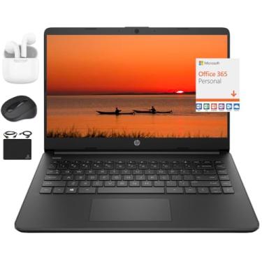 Imagem de HP Notebook 2024 de 35.6 cm, leve, fino para estudantes de negócios, Intel N4120 quad-core, 8 GB de RAM, 256 GB (cartão eMMC de 128 GB + cartão de 128 GB), escritório 365 de 1 ano, WiFi para webcam,