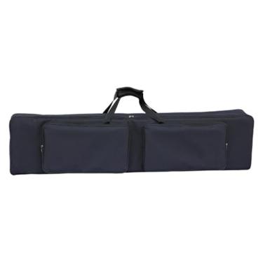Imagem de Generic Estojo para piano elétrico 88 teclas, bolsa para teclado, tecido oxford acolchoado, bolsa de mão, estojo de transporte, para viagem, escola, concerto, C