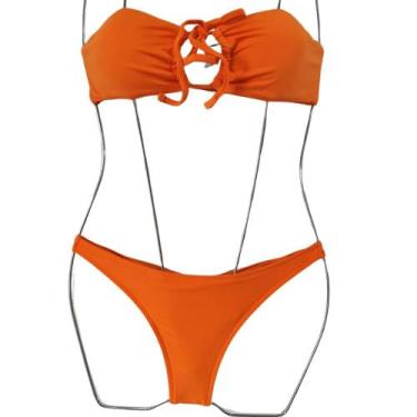 Imagem de Biquini Abertura Frontal, Top Faixa, Moda Praia, Tanga Média, Zero Tra
