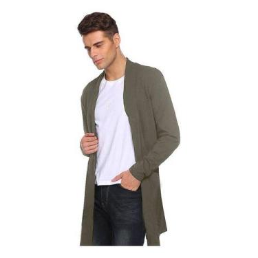 Imagem de Casaco Cardigan Masculino Estilo - Slim Fitness, Cinza, G