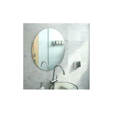 Imagem de Espelho Redondo lapidado 40cm com pendurador - Woodglass