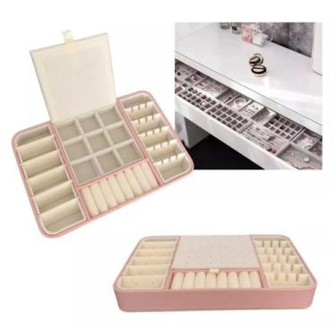 Imagem de Porta Joias Gaveta Organizador De Acessórios Brincos Anéis Bijuterias 