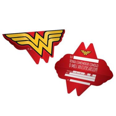 Imagem de Convite Festa Mulher Maravilha - 08 unidades - Festcolor - Rizzo Festa