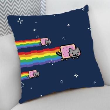 Imagem de Almofada Decorativa Cheia c/ Zíper 40x40 Gatos Cat Felino - Deluzz, Ga
