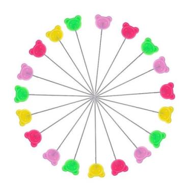 Imagem de Alfinete Com Cabeça De Urso Para Patchwork - 80 Unidades - Armarinhos 