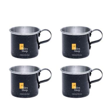 Imagem de Kit 4 Canecas Coloridas Xícaras Retrô Em Alumínio Café Chá - DI ALUMÍN