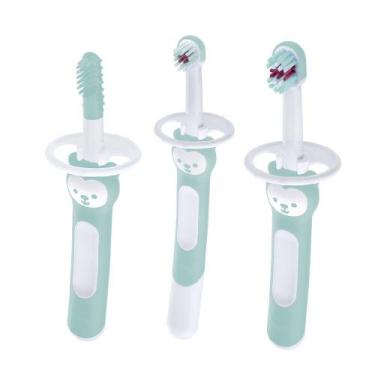 Imagem de Kit com 3 Escovas de Dente Para Bebê Brushes Azul - MAM