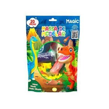 Imagem de Massa de Modelar 12 Cores 6 Moldes 2 Itens - Dinos - Magic Kids