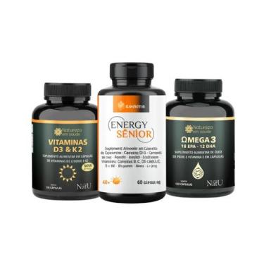 Imagem de Kit Vitamina D3 + Omega 3 + Energy Senior - Natureza em Saúde