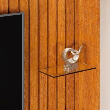 Imagem de Estante Home Ripado Absoluto Para Tv Até 65 Polegadas -2 Portas e Nicho com Leds -Rodizio -Carmolar