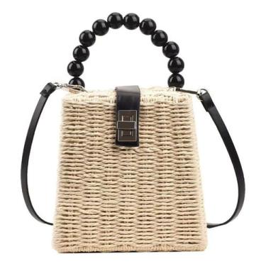 Imagem de Bolsa De Palha Feminina Transversal Pequena Praia Passeio - Alwy, Bege