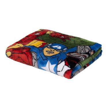 Imagem de Cobertor Raschel Juvenil Marvel O Poder Dos Vingadores 1,50 M X 2,00 M Az/Cd Azul
