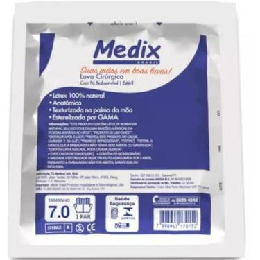 Imagem de Luva cirurgica latex c/po  tam 7.0 par - medix