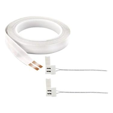 Imagem de Kit 2mts Fio Fita 2 Vias 10a Fita Elétrica+2 Conectores Clip - FrankEv