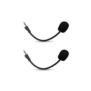 Imagem de UNCLE LIGHT Pacote com 2 microfones Arctis 1 de substituição para fones de ouvido Steelseries para jogos, compatível com fones de ouvido Steelseries Arctis 1, microfone boom removível de 3,5 mm
