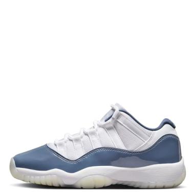 Imagem de Tênis infantil Air Jordan 11 retrô baixo difuso azul (FV5121-104, branco/azul difuso/cinza futebol), Branco/azul difuso/cinza futebol, 16