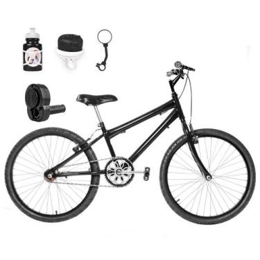 Imagem de Bicicleta Masculina Aro 24 Alumínio Colorido + Kit Passeio e Acelerado
