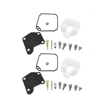 Imagem de Kit de reparo de carburador 63V-W0093-00-00 serve para motor de popa Yamaha 2 tempos Boia de óleo peças de junta de válvula de agulha (2 conjuntos)
