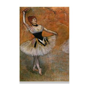 Imagem de Edgar Degas - Impressão de pintura famosa do artista em tela (Dançarino com Pandeiro) Pôster de arte impressionista - Imagens de arte de parede em tela para decoração de sala de estar 30 x 45 cm (12 x