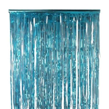 Imagem de Cortina Metalizada Decoração Azul Bebê 100x200cm - 01 unid - Silverfes