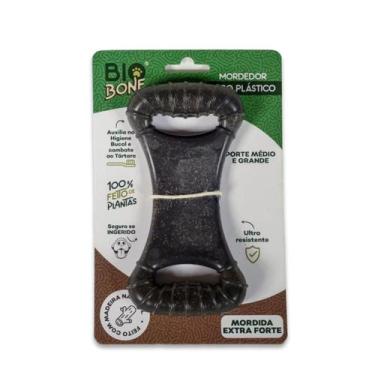 Imagem de Brinquedo Pet Mordedor Para Cães Resistente BioBone Osso Grande Madeir