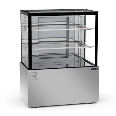 Imagem de Vitrine Seca 1,00 Metro 2 Prateleiras Titanium Premium Inox VTPRS1000 2P 220V - Refrimate