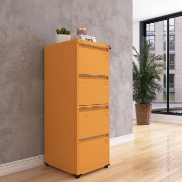 Imagem de Gaveteiro Arquivo em Aço 4 Gavetas OF04SLTCM Laranja