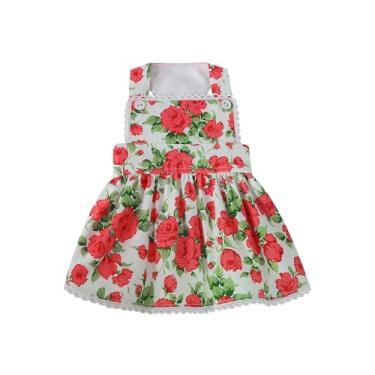 Imagem de INGSIST Roupas sociais para cães rosa floral para meninas pequenas, médias grandes, estampa de flores para animais de estimação, roupa de aniversário, tamanho PP, P, M, G, GG
