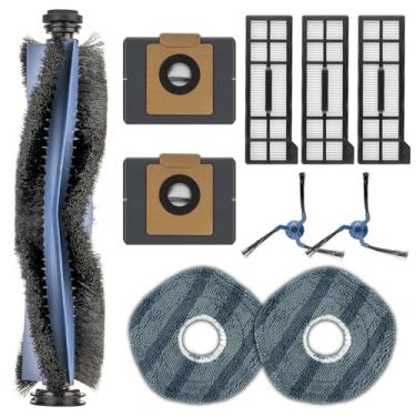 Imagem de (Pacote com 10) Peças de reposição X10 Pro Omni compatíveis com aspirador robótico Eufy X10 Pro Omni, 1 escova de rolo, 2 escovas laterais, 2 sacos de poeira, 3 filtros HEPA, 2 almofadas de esfregão
