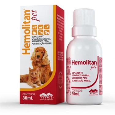 Imagem de Suplemento Hemolitan Pet Gotas 30 ml - Vetnil, Hemolitan Pet Caes E Ga