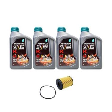 Imagem de Kit Troca de Óleo Fiat Bravo Linea Punto 1.4 Turbo - Selenia K 15w40 -