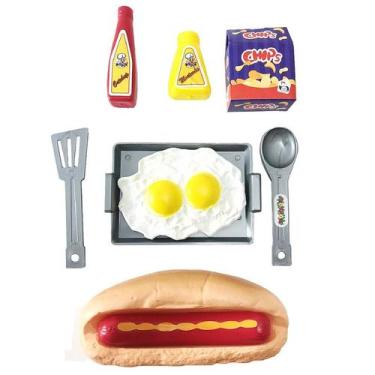 Imagem de Brinquedo Cozinhar Hot Dogueria 9 Peças Cachorro Quente Hot Dog - PICA
