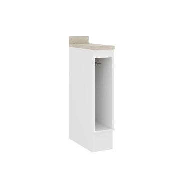 Imagem de Gabinete De Cozinha Modulado Balcão Com Tampo Bella 2612 Com Porta Toalha 20cm Branco