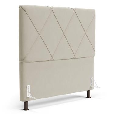 Imagem de Cabeceira Cama Box Casal Queen Size Mel 160cm Com Frame Suede Bege - Desk Design