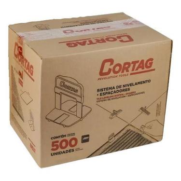 Imagem de Espaçador Nivelador Smart 500 Peças Cortag, Branco, 3mm